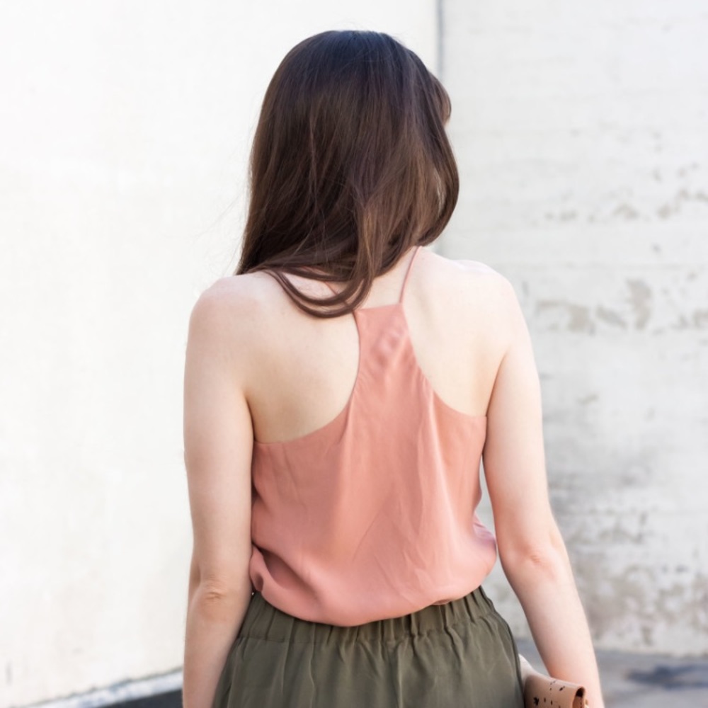 Grana Silk Racerback Cami Rose Blush